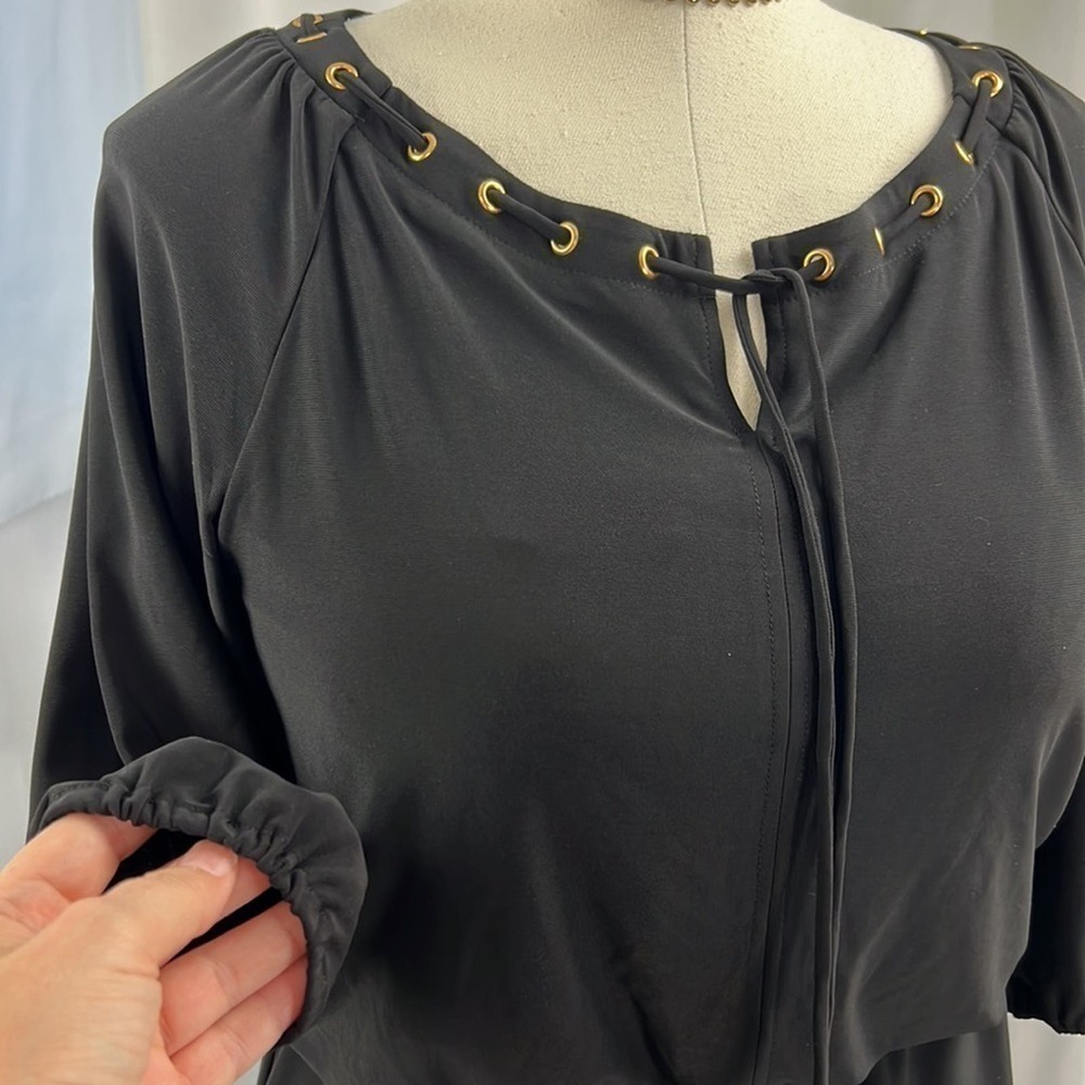 Nine West long sleeve modest little black dress size 6 - Picture 4 of 11